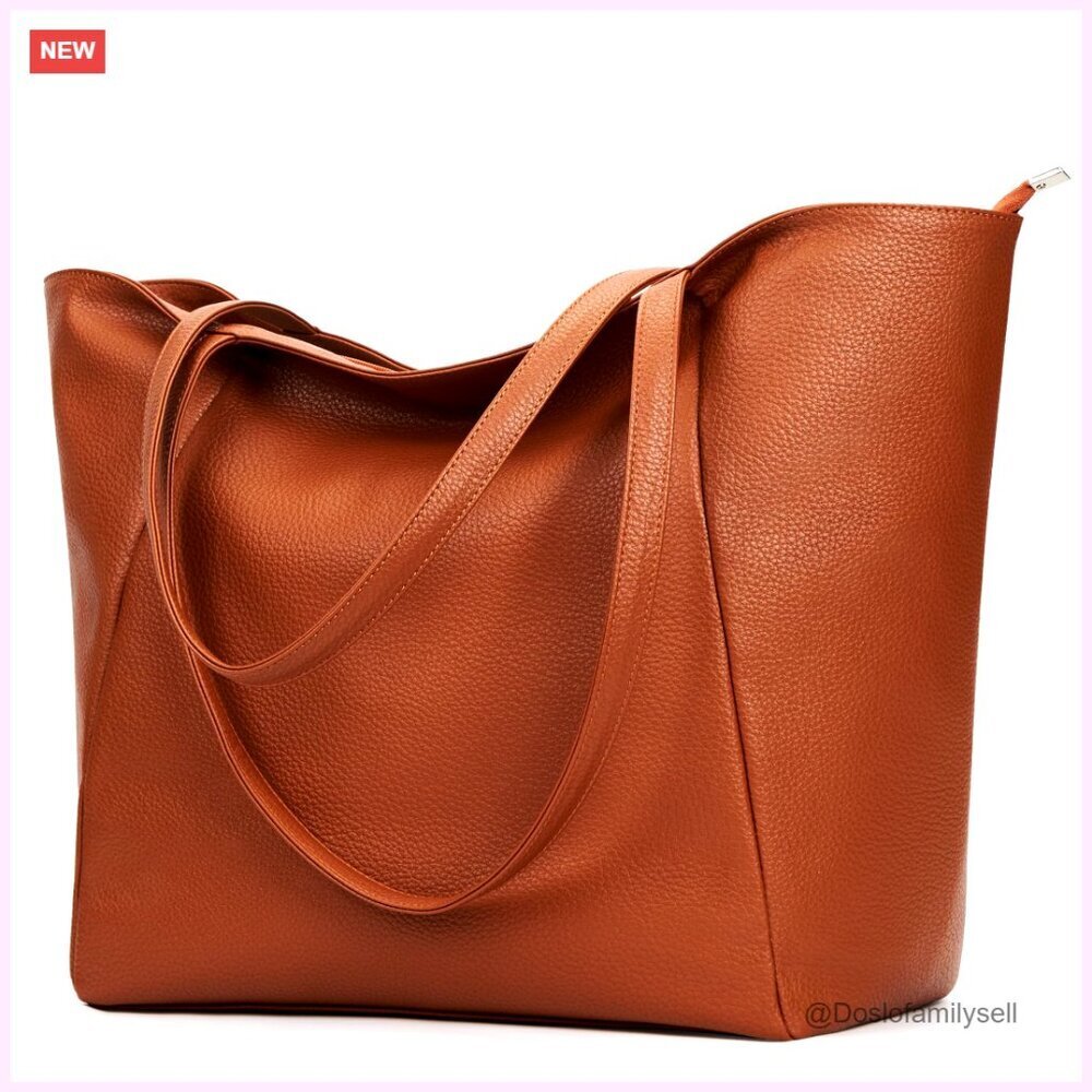 Oversized Vegan Leather Tote Bag Casual Work Travel Weekender Hobo Purse